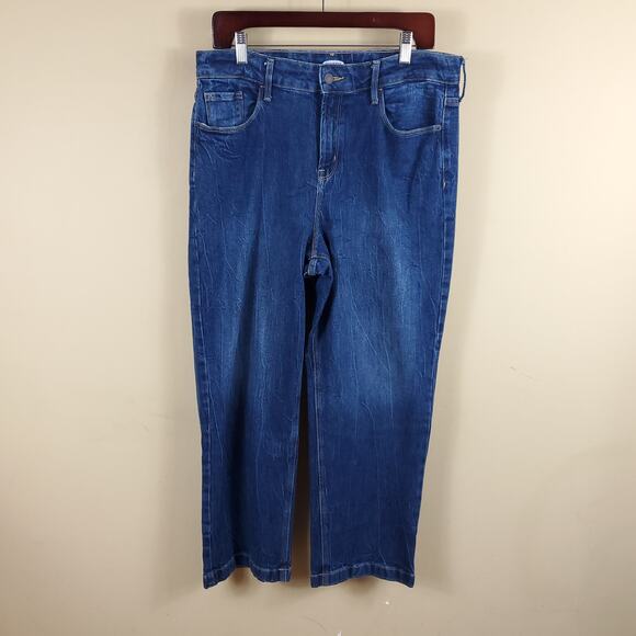 Old Navy High-Waisted Medium Wash Wide-Leg Jeans Size 14 - Picture 1 of 10
